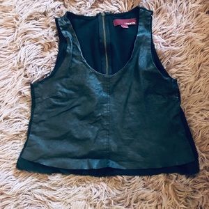 Faux leather crop top